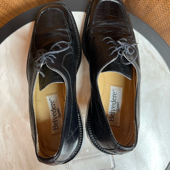 Belvedere Florence Ostrich Leather Black Loafer 10M - Picture 5 of 8